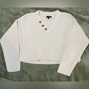 White Cropped Sweater